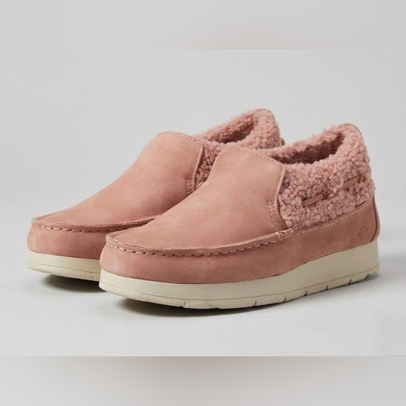 Sperry Shoes - Sperry Women’s Moc-Sider Rose  Leather Teddy Hybrid Boat Shoe M7 NIB